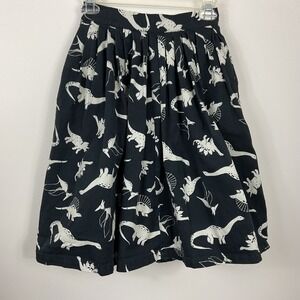 ModCloth Dinosaur Print Pleated Skirt Women's XS